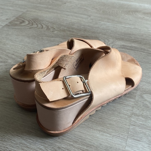 JEFFREY CAMPBELL Nude Leather Wedge Sandals - Picture 5 of 13